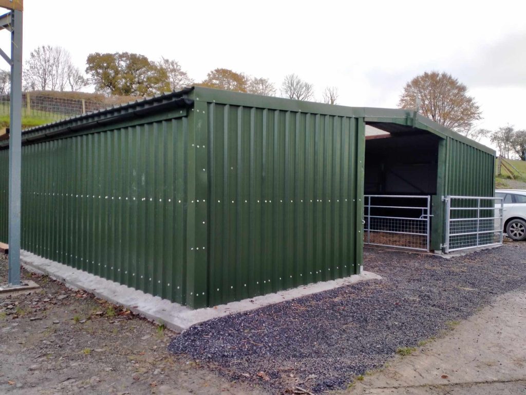 steel shelter erected on site